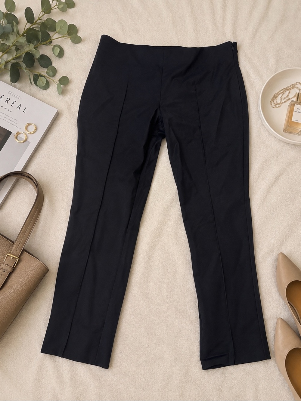 Akris for Bergdorf Goodman Navy Blue Tailored Trousers Sz 16